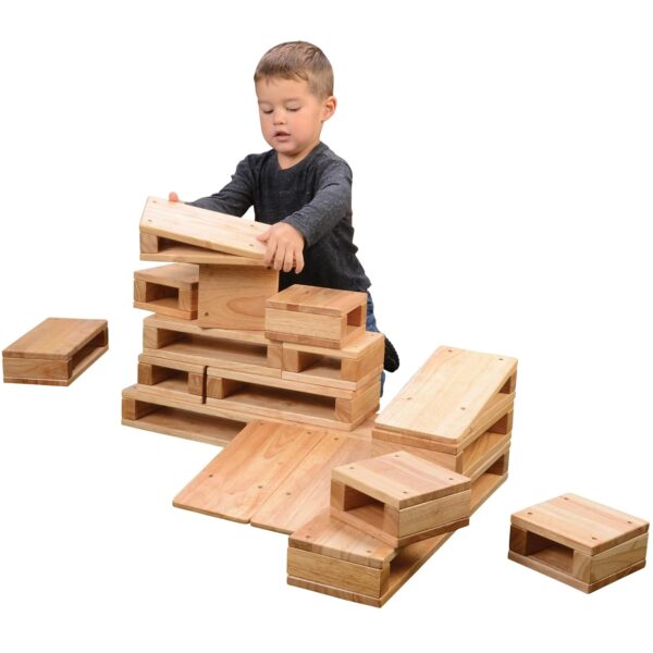 Bloques de Construcción Huecos Junior Constructive Playthings MTC-81 Madera Maciza 18 Piezas
