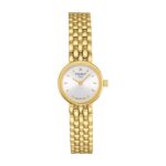 Reloj de vestir Tissot T-Trend T0580093303100 mujer acero inoxidable oro amarillo esfera plateada movimiento de cuarzo s