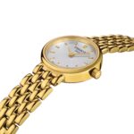 Reloj de vestir Tissot T-Trend T0580093303100 mujer acero inoxidable oro amarillo esfera plateada movimiento de cuarzo s