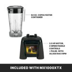Waring Licuadora comercial MX1000XTX de 3.5 HP con interruptores de paleta, función de pulso y un contenedor de copoliés