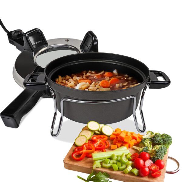 Total Chef - Horno eléctrico de cocina checa, multicocina, antiadherente, con tapa de visión, portátil, todo en uno, per