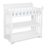 Cambiador Delta Children Eclipse 7586-100 con almohadilla color blanco madera cereza 35.25 x 36.75 x 21.50 pulgadas
