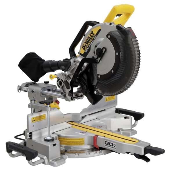 DEWALT Sierra de inglete deslizante de doble bisel de 20 V MAX XR de 12 pulgadas, inalámbrica, solo herramienta (DCS785B
