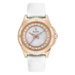 Reloj Bulova Clásico Mujer 98P119 Cuarzo Acero Inoxidable 12 Diamantes Esfera Nácar