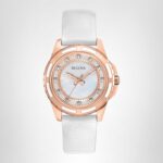 Reloj Bulova Clásico Mujer 98P119 Cuarzo Acero Inoxidable 12 Diamantes Esfera Nácar