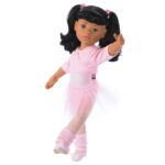 Muñeca Gotz Hannah at The Ballet posable 19.5 pulgadas cabello negro rizado con traje extra