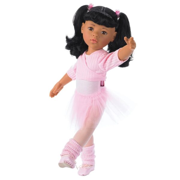 Muñeca Gotz Hannah at The Ballet posable 19.5 pulgadas cabello negro rizado con traje extra