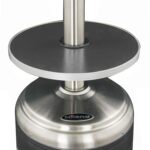 Calentador de Patio Hiland HLDS01-SSHST Propano Plata Martillada 48000 BTU con Ruedas y Mesa