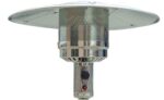 Calentador de Patio Hiland HLDS01-SSHST Propano Plata Martillada 48000 BTU con Ruedas y Mesa