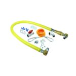 T&S Brass HG-4D-48SK Conector de manguera de gas para electrodomésticos de gas móviles. 48" de longitud con conexiones m