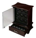 Devanadera de Relojes Diplomat 31-429 para 9 Relojes con Interior de Piel Negra y Acabado en Madera de Ébano