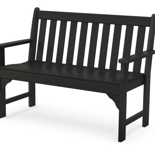 Banco POLYWOOD Vineyard GNB48BL 48 pulgadas color negro para exterior