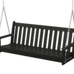 Columpio para exteriores Polywood GNS60BL Vineyard 60 pulgadas color negro polietileno de alta densidad