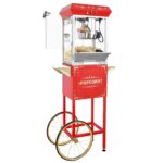 Great Northern Popcorn - Máquina para hacer palomitas de maíz con carro, hervidor de acero inoxidable de 8 onzas que hac