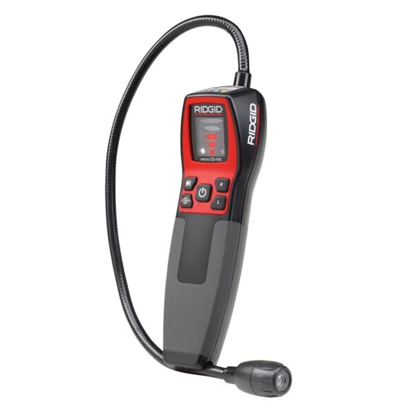 RIDGID 36163 CD-100 Detector de diagnóstico de mano de gas combustible micro con sonda flexible de 16" y alarmas visuale