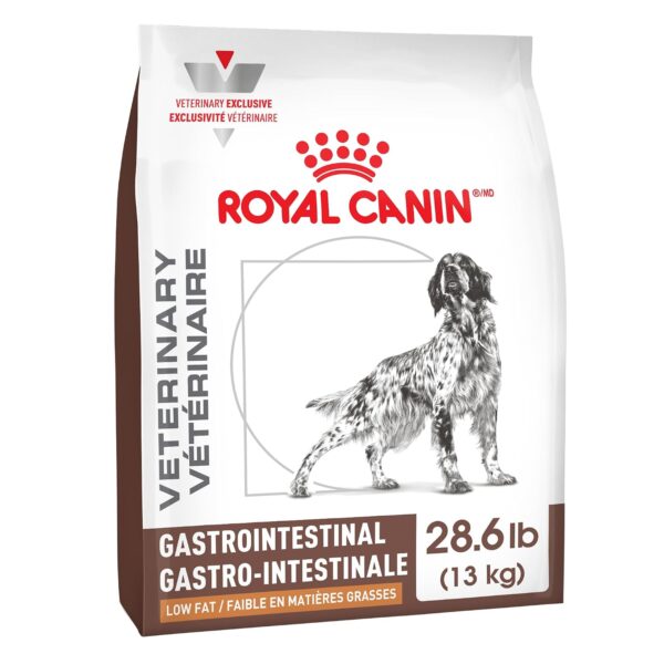 Alimento Seco Royal Canin Veterinary Diet Gastrointestinal Low Fat Perro Adulto Sabor Pollo Bolsa 28.6 Libras