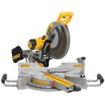 DEWALT Sierra de inglete, sierra de inglete compuesta deslizante de doble bisel de 12 pulgadas con sistema de luz de som