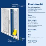 Puerta para Mascotas PetSafe Freedom PPA11-13129 Panel de Aluminio y Vidrio Deslizante Blanca Grande Ajustable 76 13/16
