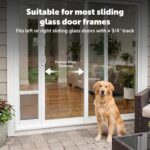 Puerta para Mascotas PetSafe Freedom PPA11-13129 Panel de Aluminio y Vidrio Deslizante Blanca Grande Ajustable 76 13/16
