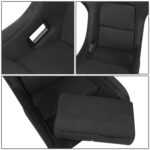 Asiento de Carreras NRG Innovations FRP-310 Tipo Bucket Respaldo Fijo Fibra de Vidrio Mediano Negro 20 Pulgadas Ancho 18