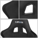 Asiento de Carreras NRG Innovations FRP-310 Tipo Bucket Respaldo Fijo Fibra de Vidrio Mediano Negro 20 Pulgadas Ancho 18