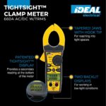 Medidor de abrazadera marca Ideal Industries 6-765 serie TightSight 760 True RMS, 660A AC/DC, Conductores a 36 mm, capac
