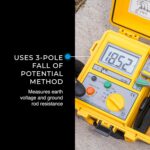 Probador eléctrico ideal de resistencia a tierra de 3 polos, voltaje de tierra de rango automático y medición de varilla