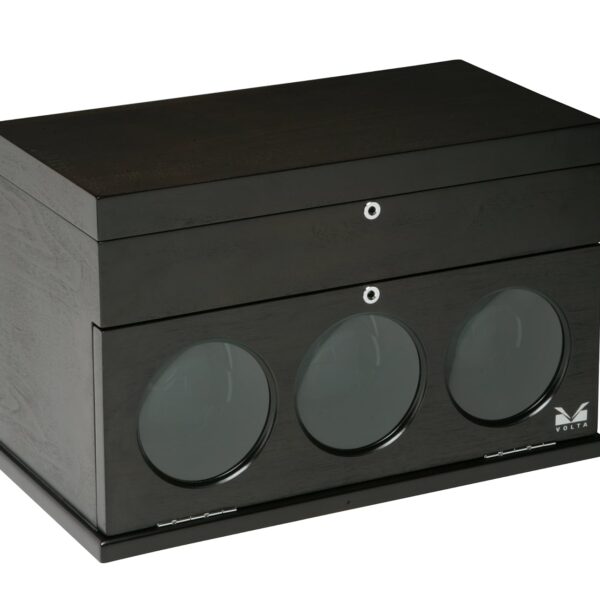 Bobinadora de Relojes Volta Belleview 31-560031 Triple Marrón Rústico con Interior de Cuero Negro