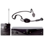 AKG Sistema de micrófono inalámbrico Pro Audio Perception con receptor estacionario SR45, transmisor de bolsillo PT45 y