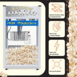 Máquina de palomitas de maíz Pop Heaven - Caldero de acero inoxidable de 12 oz, bandeja de rechazo de granos, luz de cal