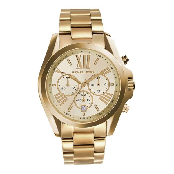 Reloj Michael Kors Bradshaw MK5605 Mujer Caja de Acero Inoxidable 42mm Esfera Dorada Cronógrafo Cuarzo