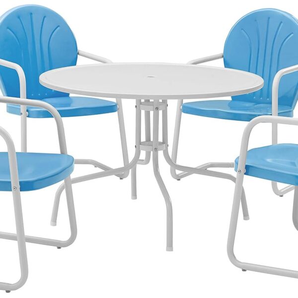Juego de Comedor para Exterior Crosley Furniture Griffith KOD1002WH Metal 5 Piezas Azul Cielo