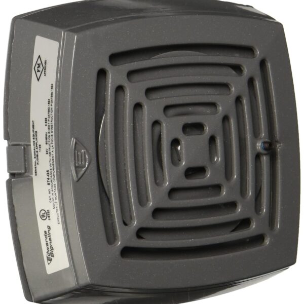 Bocina vibratoria, bocina, continua, 24 V CA, 78 a 103 dB, fundición a presión resistente, gris, montaje en superficie,