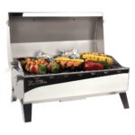 Parrilla de Gas Camco Stow N Go 160 Modelo 58131 con Termómetro y Encendedor Color Blanco