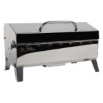 Parrilla de Gas Camco Stow N Go 160 Modelo 58131 con Termómetro y Encendedor Color Blanco