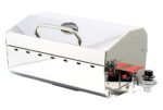 Parrilla de Gas Camco Stow N Go 160 Modelo 58131 con Termómetro y Encendedor Color Blanco