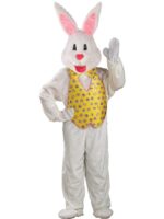 Disfraz de Conejo de Lujo Rubie's 2064 con Cabeza de Mascota Blanco Talla Extra-Large