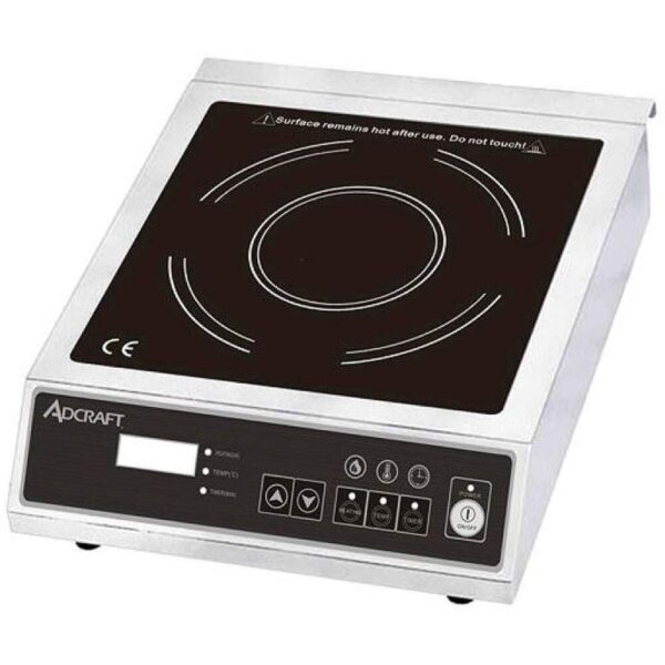 Adcraft IND-E120V Cocina de inducción de encimera de tamaño completo, acero inoxidable, 120 V