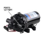 Bomba de Diafragma Everflo EF5500-BOX 12V 5.5 GPM Conexión FNPT 1/2 Pulgada Negro