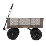 Carro de descarga de acero con lados extraíbles y manija convertible 2 en 1, capacidad de 1200 libras, 39,5 pulgadas y c