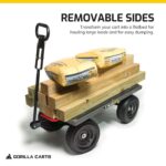 Carro de descarga de acero con lados extraíbles y manija convertible 2 en 1, capacidad de 1200 libras, 39,5 pulgadas y c