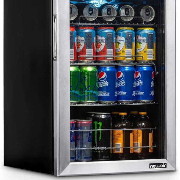 NewAir Refrigerador de bebidas de 90 latas | Mini refrigerador pequeño independiente de 17 pulgadas para dormitorio, bar