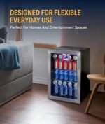 NewAir Refrigerador de bebidas de 90 latas | Mini refrigerador pequeño independiente de 17 pulgadas para dormitorio, bar