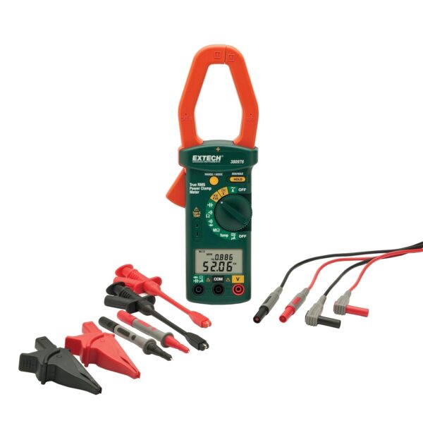 Extech 380976-K Kit de medidor de abrazadera de alimentación de CA monofásico/trifásico 1000A