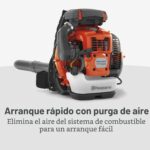 Soplador de Hojas de Mochila Husqvarna 570BTS 66cc 4HP 972 CFM 236 MPH Naranja