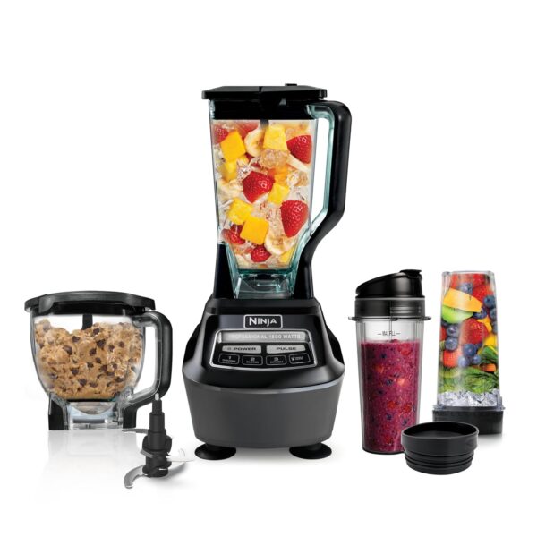 Ninja Mega Kitchen System, 1500 W, licuadora de tamaño completo de 72 onzas y procesador de alimentos de 8 tazas con (2)