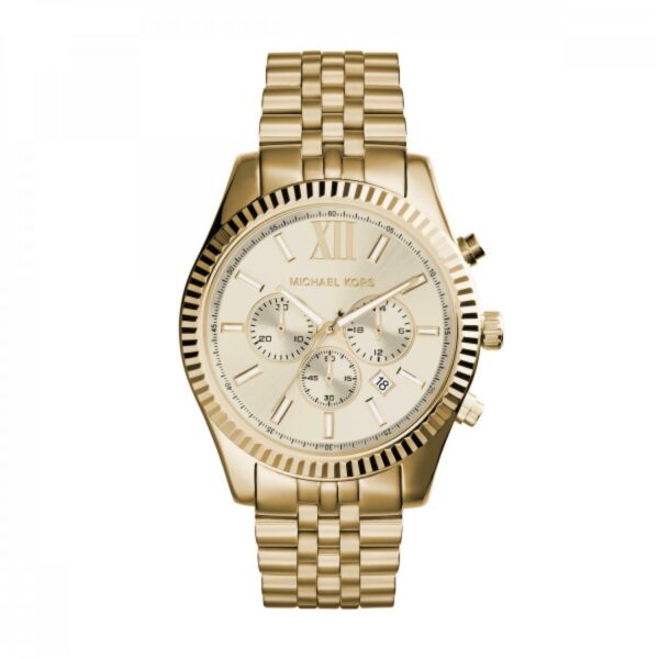 Reloj Michael Kors Lexington MK8281 Cronógrafo para Hombre Caja de Acero Inoxidable 45mm Esfera Color Champán Pulsera Do