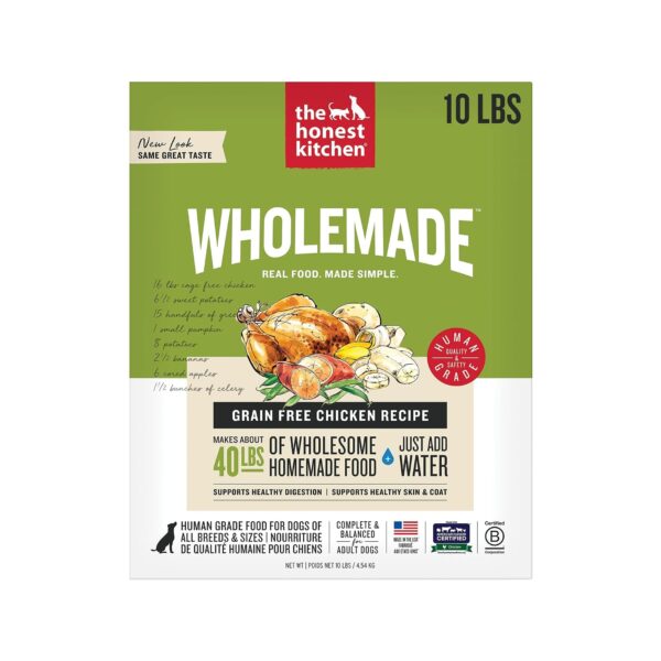 Alimento Deshidratado The Honest Kitchen Wholemade Sin Granos Pollo Modelo FR Caja 10 Libras