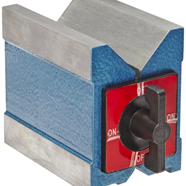 Fowler 52-585-075 Bloque magnético en V con interruptor de encendido y apagado, 2.37 pulgadas de ancho x 4 pulgadas de l