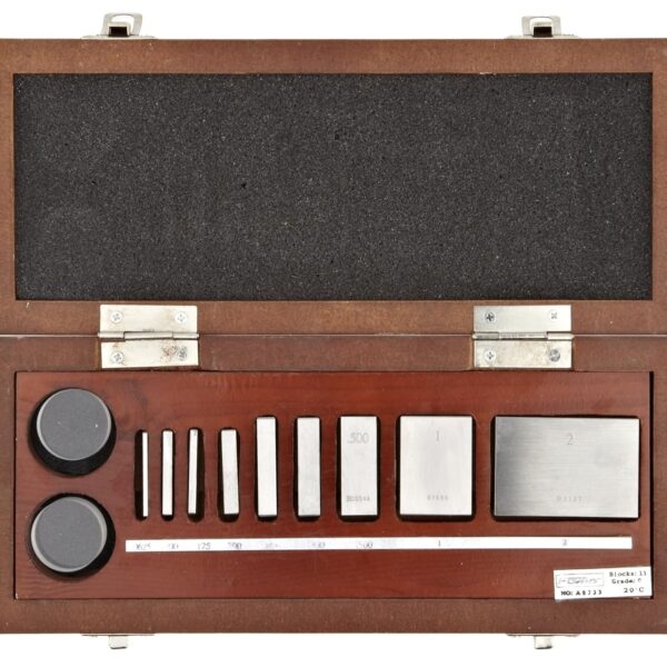 Juego de Calibración Micrómetro Fowler 53-670-002-0 con Bloques de Acero y Planos Ópticos 11 Piezas